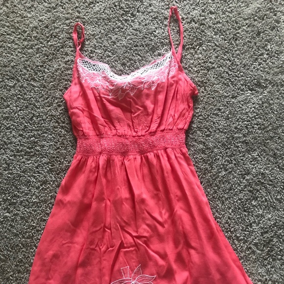 Coral & white summer dress - Picture 4 of 4